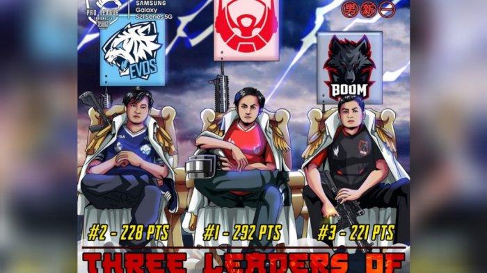 Tiga tim teratas jelang PUBG Mobile Pro League PMPL Indonesia Season 3 Super Weekend Final untuk menentukan juara reguler season.