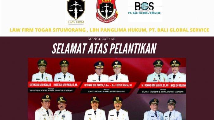 Ucapan selamat dari advokat Togar Situmorang.