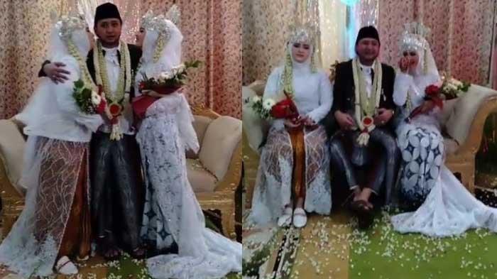 Istri pertama Ra Karror, Nyai Hj Qonita Ari Aghni (Neng Aan) (kanan), sedangkan istri kedua berada di sebalah (kiri) sang suami