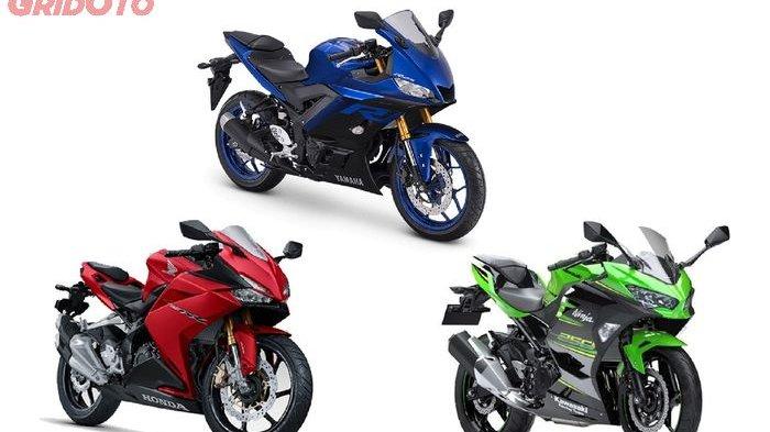 Ilustrasi Yamaha R25, Kawasaki Ninja 250, dan CBR250RR