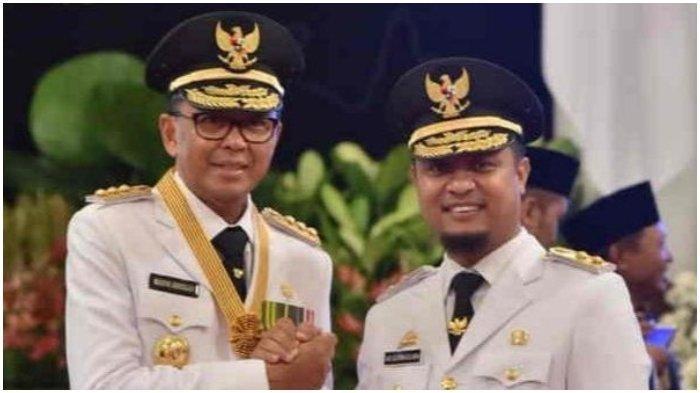 Gubernur dan Wagub Sulsel, Nurdin Abdullah dan Andi Sudirman Sulaiman sesuai dilantik di Istana Negara, Jakarta, 5 September 2018. Nurdin Abdullah ditangkap KPK, Wagub Andi Sudirman Sulaiman berpeluang jadi gubernur di usia 37 tahun.