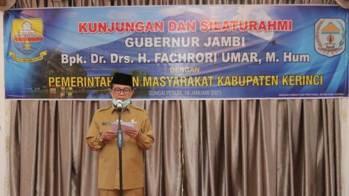 Gubernur Jambi saat berada di di Kabupaten Kerinci, Selasa (19/1/2021) siang.