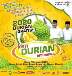 6000 Buah Durian Habis dalam Sekejap, Ribuan Masyarakat Bungo Berkumpul di Ken-Durian