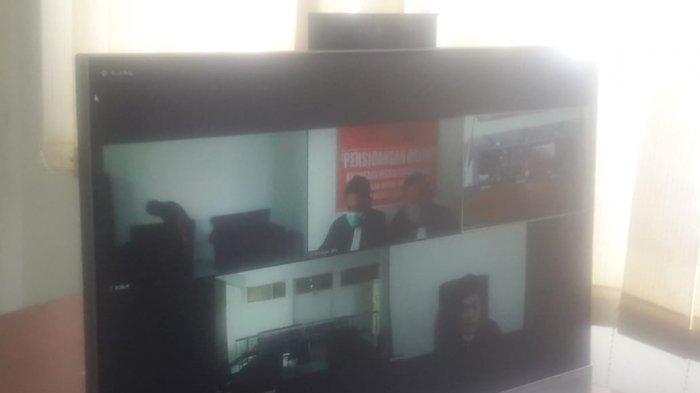 Sidang vonis kasus Wako AJB yang dilaksanakan dengan virtual zoom Meeting, Selasa (27/10/2020).