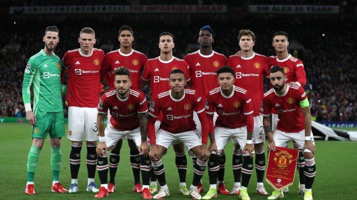 Skuad Manchester United saat menjamu Villarreal di penyisihan grup Liga Champions