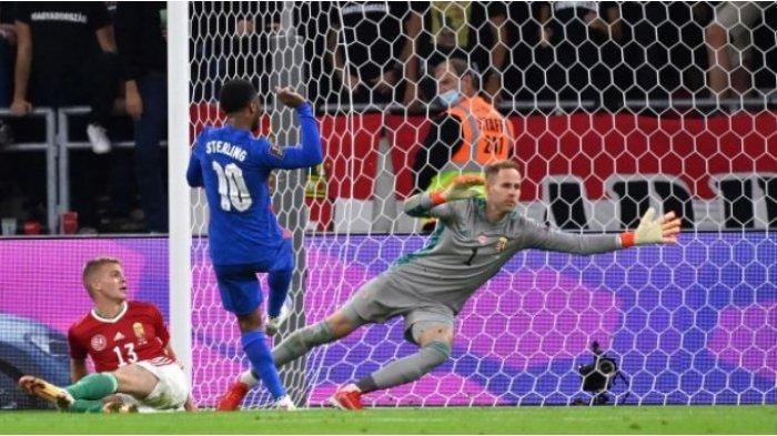 Sterling menciptakan Gol ke gawang Hungaria kala dan Timnas Inggris menang besar