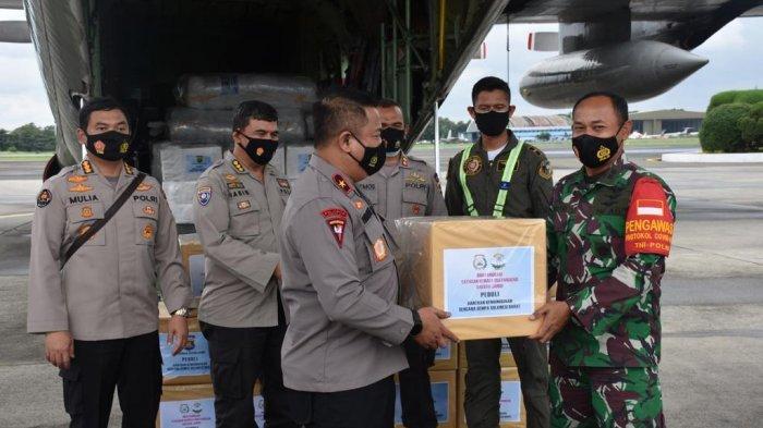 Wakapolda Jambi, Brigjen Pol. Yudawan R melepas bantuan sosial (Bansos) Polda Jambi Peduli Bencana Gempa Bumi di Sulawesi Barat (Sulbar) dan Banjir di Kalimantan Selatan (Kalsel).