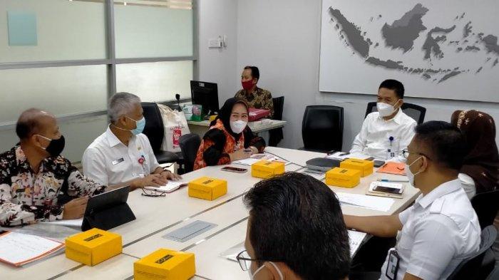 Rombongan Pemerintah Kabupaten Purbalingga yang dipimpin oleh Bupati Dyah Hayuning Pratiwi saat berkunjung ke Direktorat Jenderal Perdagangan Dalam Negeri (PDN) Kementerian Perdagangan (Kemendag), pada Rabu (3/2/2021).