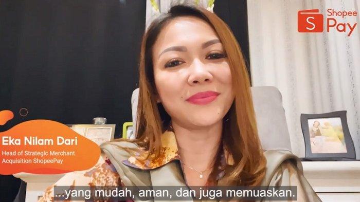 Sambutan dari Eka Nilam Dari, Head of Strategic Merchant Acquisition ShopeePay membuka acara ShopeePay Talk Eps.7