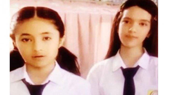 Nia Ramadhani dan Marshanda saat syuting Bidadari