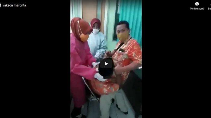 Perangkat Desa Kaliwungu, Mashuri (53) mendadak viral karena karena meronta saat hendak divaksin pada hari Selasa (9/3/2021) lalu.