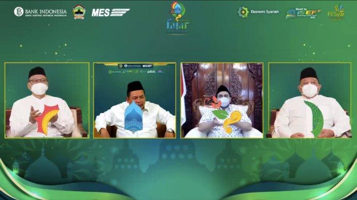 Sejumlah narasumber mengikuti puncak festival jateng syariah (fajar) yang digelar secara virtual