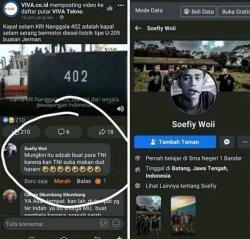 Komentar Negatif Mengenai KRI Nanggala, Seorang Pemuda di Batang Ditangkap Dibawa ke Koramil Bandar