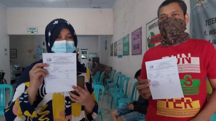 Pemudik yang akan balik ke perantauan melakukan tes rapid antigen di Puskesmas Kedungwuni 1, Kecamatan Kedungwuni, Kabupaten Pekalongan, Jawa Tengah.