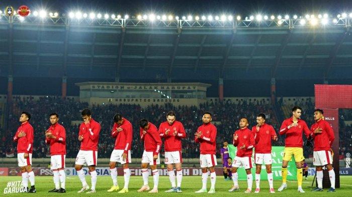 Skuad Timnas Indonesia saat melawan Bangladesh.