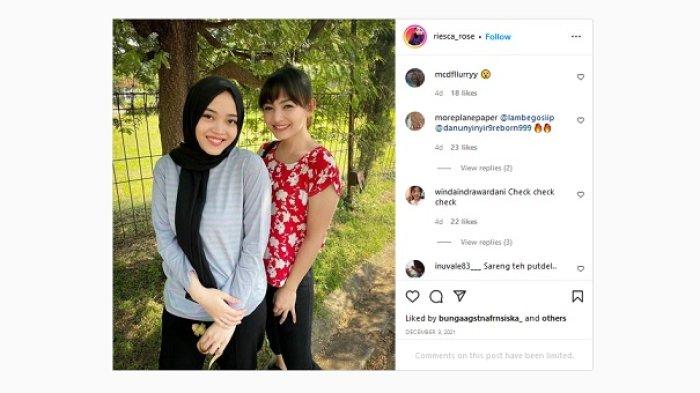 Beredar foto Riesca Rose yang terlihat akrab dengan anak Sule, Putri Delina.