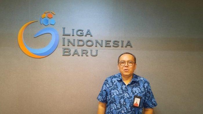 Direktur Utama PT LIB, Akhmad Hadian Lukita saat ditemui di Kantor PT LIB, Menara Mandiri 2, Sudirman, Jakarta, Selasa (10/11/2020).