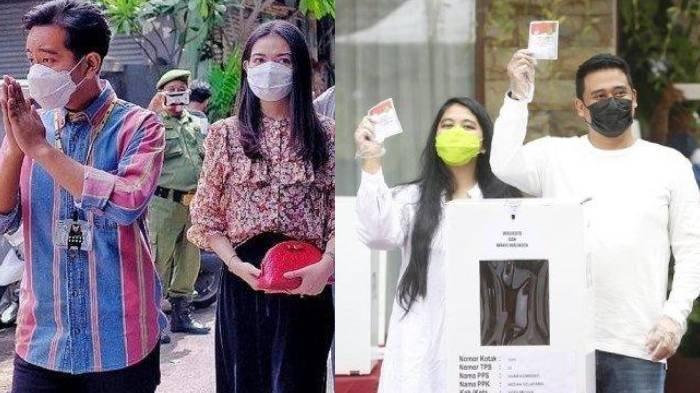 Gibran Rakabuming Raka yang maju jadi Calon Wali Kota Solo (kiri) dan Bobby Nasution yang maju jadi Calon Wali Kota Medan (kanan).