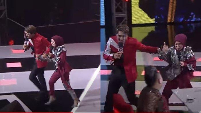 Lesty Kejora dan Rizky Billar saat beraksi di atas panggung