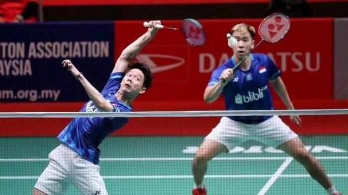 Pasangan ganda putra Indonesia, Marcus Fernaldi Gideon dan Kevin Sanjaya Sukamuljo.