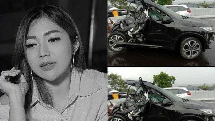 Mobil yang diduga ditumpangi Chacha Sherly saat kecelakaan