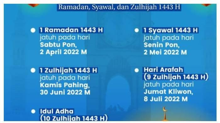 Muhammadiyah telah menetapkan awal puasa atau 1 Ramadan 1443 H jatuh pada Sabtu, 2 April 2022.