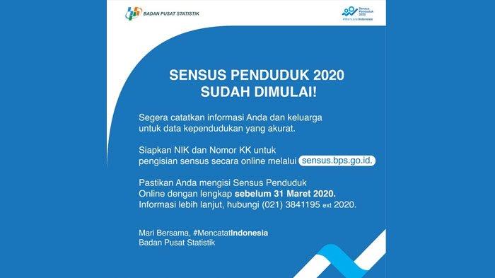 Panduan Mengisi Sensus Penduduk Online 2020 Di Sensus Bps Go Id Ini Dokumen Yang Perlu Disiapkan Halaman All Tribun Jatim