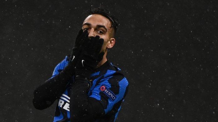 Ekspresi Penyerang Inter Milan Lautaro Martinez