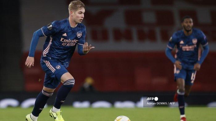 Emile Smith Rowe di Liga Eropa Arsenal vs Rapid Vienna di Emirates Stadium di London pada 3 Desember 2020.