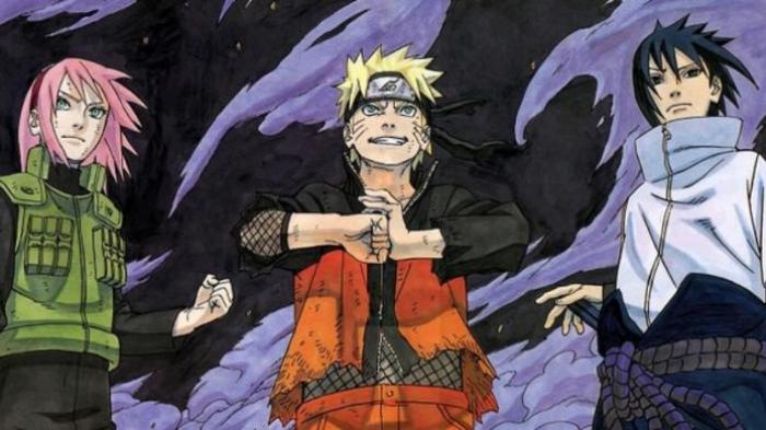 Seri manga Naruto yang memiliki penggemar besar di Indonesia.