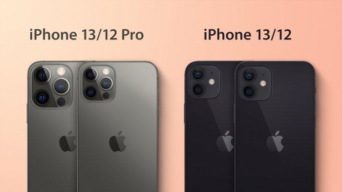 Perbandingan kamera belakang iPhone 13 dan iPhone 12.