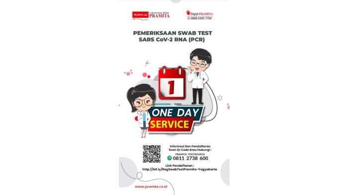 Laboratorium Klinik Pramita (Pramita Lab) menyediakan layanan One Day Service khusus pemeriksaan Swab Test SARS-CoV-2 RNA (PCR).