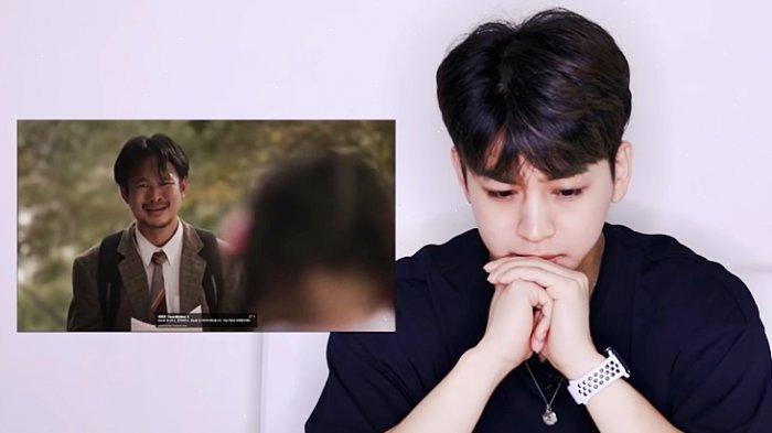 Yunhyeong iKON saat menonton video iklan dari Thailand berjudul My Dad is A Liar