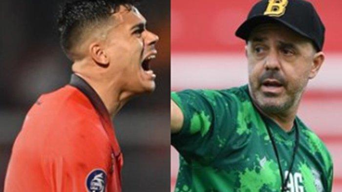Meski Matheus Pato (kiri) lupa cara Cetak gol, nyatanya pelatih Borneo FC Andre Gaspar tetap pasang badan