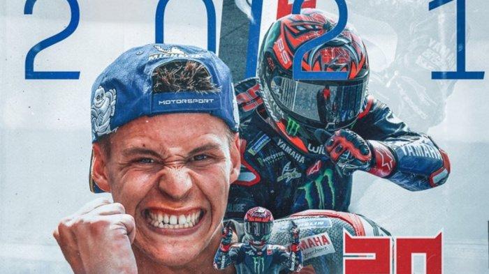 Fabio Quartararo yang tempati di posisi 4 pada hasil MotoGP Emilia Romagna 2021 hari ini Minggu (24/10) tetap mengukuhkan diri sebagai juara dunia MotoGP 2021.