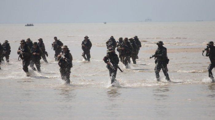 Latihan Bersama (Latma) Garuda Shield ke-15 tahun 2021 antara TNI AD dengan US Army di Samboja, Kamis (5/8/2021).