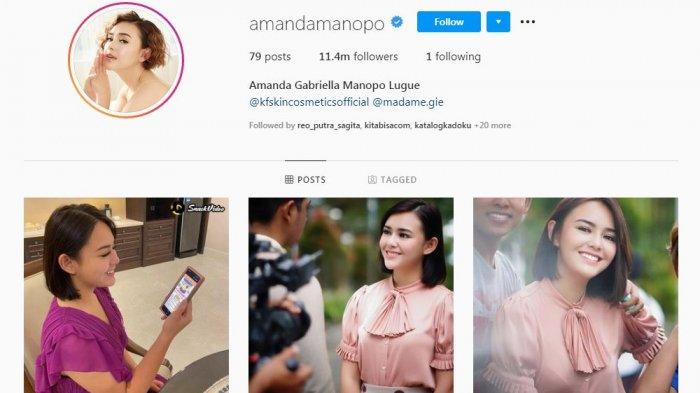 Amanda Manopo mengikuti Instagram Madame Gie