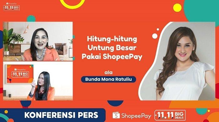 Peluncuran ShopeePay 11.11 Big Deals menghadirkan Julius Putranto Komang (Founder & Owner Penyetan Cok), Cindy Candiawan (Head of Campaigns and Growth Marketing ShopeePay), dan Mona Ratuliu (Ibu Rumah Tangga).