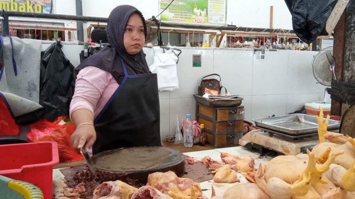 Pedagang Ayam Potong di Pasar Induk Tanjung Selor.TRIBUNKALTIM.CO/MAULANA ILHAM FAWDI