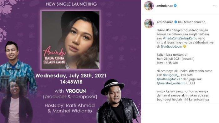 Penyanyi Aminda Chinika bakal rilis lagu terbaru, Rabu 28 Juli 2021 besok.
