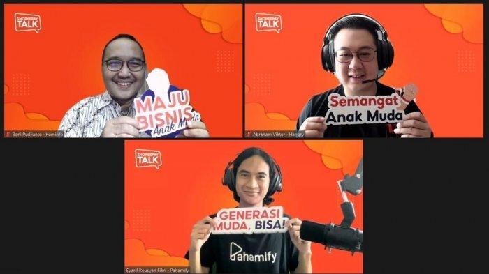 Talk show dihadiri oleh Dr. Ir. Bonifasius Wahyu Pudjianto, M.Eng, Direktur Pemberdayaan Informatika, Kementerian Komunikasi dan Informatika Republik Indonesia; Abraham Viktor, CEO Hangry; dan Syarif Rousyan Fikri, Co-Founder & CEO Pahamify.