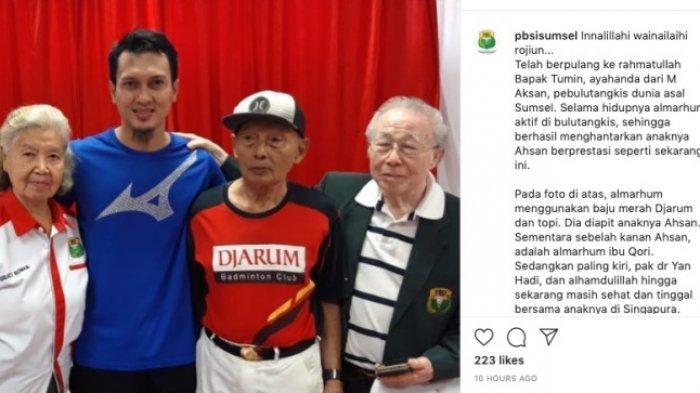 Unggahan duka cita atas meninggalnya ayahanda Mohammad Ahsan