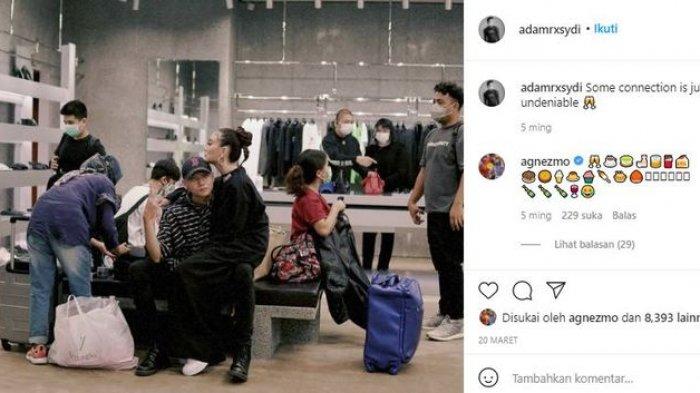 Lewat berbagai unggahannya di Instagram @adamrxsydi, Adam Rosyadi pun tampak lebih berani memamerkan kemesraannya dengan Agnez Mo.