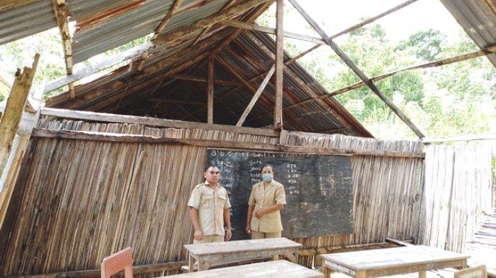 Salah satu gedung darurat milik SD Negeri Nunka di Desa Ponain Kecamatan Amarasi Selatan Kabupaten Kupang