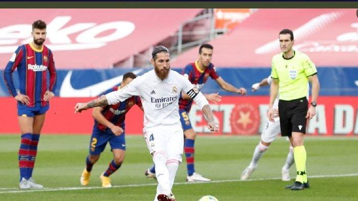 Kapten Real Madrid, Sergio Ramos, berhasil mencatatkan rekor sempurna dan membuat Lionel Messi cs menyerah pada laga el clasico perdana di musim 2020-2021.