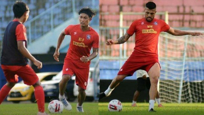 Latihan perdana Arema FC di Stadion Kanjuruhan, Senin (22/2/2021).