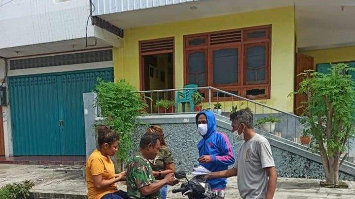 OPERASI MASKER -- Kelurahan Bonipoi lakukan operasi masker di wilayahnya, Jumat (5/2/2021).