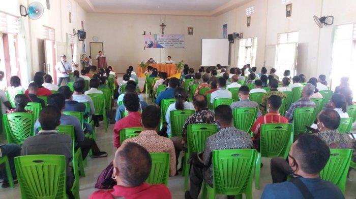 SOSIALISASI----Pemkab Belu melakukan sosialisasi pelaksanaan Bulan Imunisasi Anak Sekolah (BIAS), di Aula Susteran SSPS Atambua, Kamis (19/11/2020).