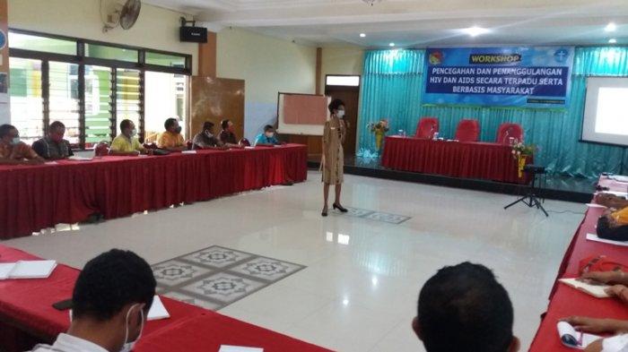 WORKSHOP---Workshop Pencegahan dan Penanggulangan HIV dan AIDS secara Terpadu dan Berbasis Masyarakat yang diselenggarakan CD Bethesda Yakkum Belu, di Hotel Nusantara II, Jumat (13/11/2020).