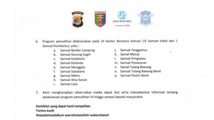 Jasa Raharja Lampung mendukung pelaksanaan program pemutihan pajak kendaraan bermotor tahun 2021 yang mulai dilaksanakan, mulai 1 April – 30 September